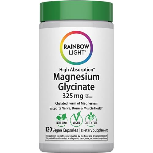 Rainbow Light Magnesium Glycinate High Absorption 325 Mg-120 Vegan Capsuled